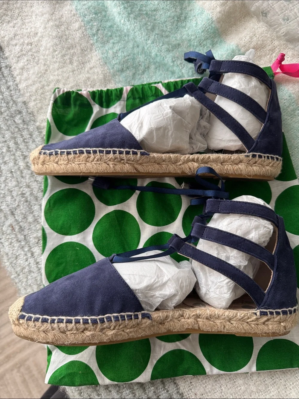 Boden Navy Suede Espadrille Lace Up